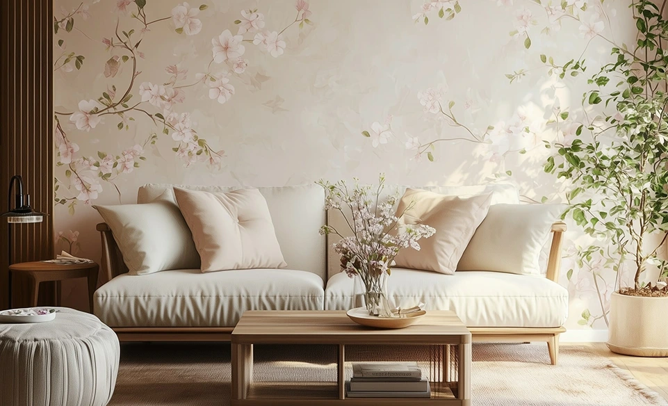 Papier peint au salon